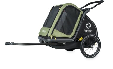 Hamax Pluto M Hundeanhänger mit Deichsel und Buggyrad.01